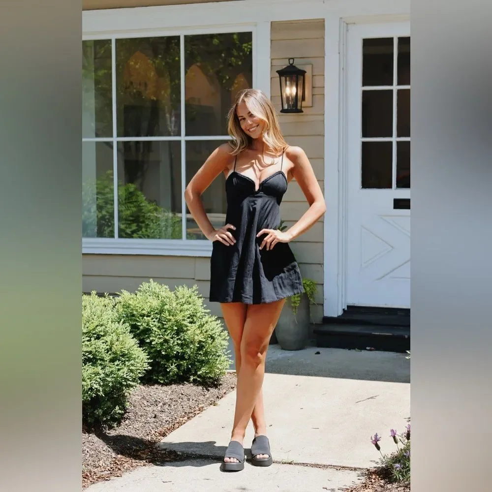 NEW Free People Altura Mini Dress Black